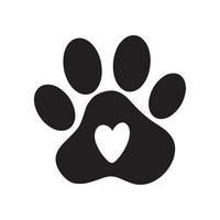 Silhouette of a cat's paw. Paw prints. A dog or cat puppy icon. A trace of a pet vector