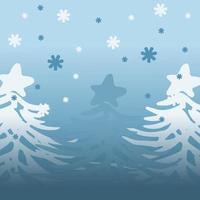 blue christmas postcard with eve silhouette vector