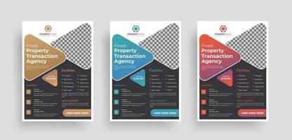 Real estate house and property selling flyer design template for property buying selling or rent vector