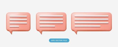 3d bubble chat communications colorfull icon. 3d cartoon mesh render style. collection set 041222 vector