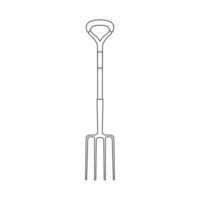 Digging Fork Outline Icon Illustration on White Background vector