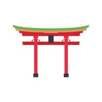 Torii Gate Flat Illustration. Clean Icon Design Element on Isolated White Background vector