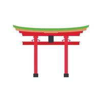 Torii Gate Flat Illustration. Clean Icon Design Element on Isolated White Background vector