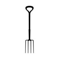 Digging Fork Silhouette. Black and White Icon Design Elements on Isolated White Background vector