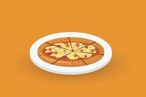 Ilustración de vector de pizza de comida rápida