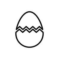 Broken egg icon in line style design isolated on white background. Editable stroke. vector