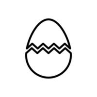 Broken egg icon in line style design isolated on white background. Editable stroke. vector