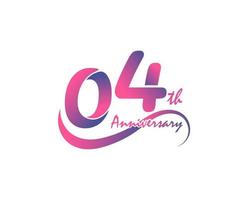 4 years anniversary logotype. 4th Anniversary template design for Creative poster, flyer, leaflet, invitation card vector