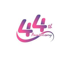 44 years anniversary logotype. 44th Anniversary template design for Creative poster, flyer, leaflet, invitation card vector