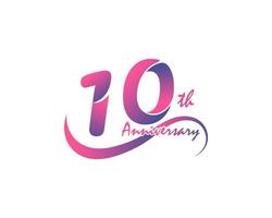 10 years anniversary logotype. 10th Anniversary template design for Creative poster, flyer, leaflet, invitation card vector