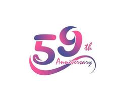 59 years anniversary logotype. 59th Anniversary template design for Creative poster, flyer, leaflet, invitation card vector