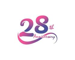 28 years anniversary logotype. 28th Anniversary template design for Creative poster, flyer, leaflet, invitation card vector