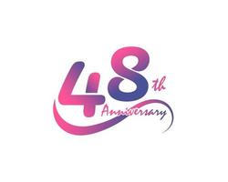 48 years anniversary logotype. 48th Anniversary template design for Creative poster, flyer, leaflet, invitation card vector