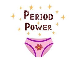 Period power lettering and underpant. Illustration for backgrounds, covers and packaging. Image can be used for greeting cards, posters, stickers and textile. Isolated on white background. vector