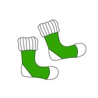 Pair of warm socks, clothes for home. Illustration for printing, backgrounds and packaging. Image can be used for greeting cards, posters, stickers and textile. Isolated on white background. vector