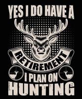 diseño de camiseta de caza de ciervos vector
