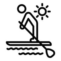 icono de surf por la mañana, estilo de esquema vector