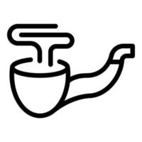 Elegance smoking pipe icon, outline style vector