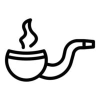 Hand made smoking pipe icon, outline style vector