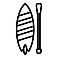 Sup surfing paddle icon, outline style vector