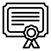Graduation diploma icon, outline style vector