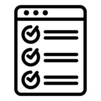 Web final exam icon, outline style vector