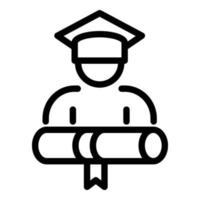 Final exam graduation icon, outline style vector