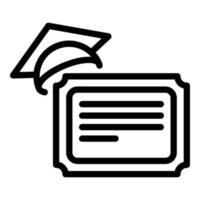 Final exam diploma icon, outline style vector