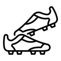 icono de zapatos de fútbol, estilo de esquema vector