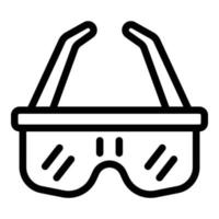 icono de gafas láser, estilo de esquema vector
