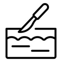 Scalpel skin correction icon, outline style vector