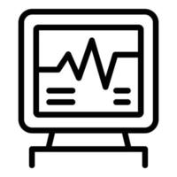 Medical heart rate monitor icon, outline style vector