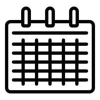 icono de calendario de trabajo del estudiante, estilo de esquema vector