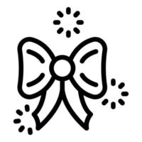 Festive bow icon, outline style vector