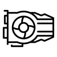 Graphics card icon, outline style vector