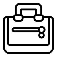 icono de bolsa de portátil de equipaje, estilo de esquema vector