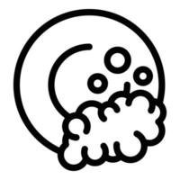 Wash bubble plate icon, outline style vector