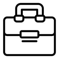 Satchel laptop bag icon, outline style vector