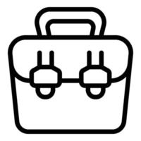 icono de bolsa de portátil monedero, estilo de contorno vector