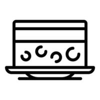 Party cake icon, outline style vector