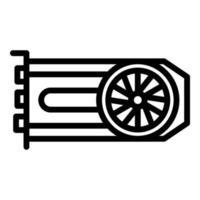 Computer graphic card icon, outline style vector