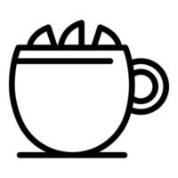 Mug tea lemon icon, outline style vector