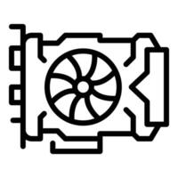 Pc video card icon, outline style vector