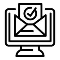 Mail subscription icon, outline style vector