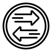 Arrow coin comparison icon, outline style vector