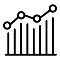 Graph chart comparison icon, outline style vector