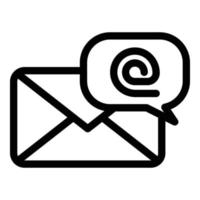 Chat envelope icon, outline style vector