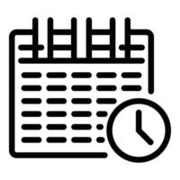 Calendar stopwatch icon, outline style vector