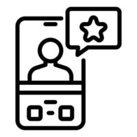 Online phone product review icon, outline style vector