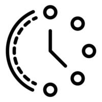 Hour wall clock icon, outline style vector